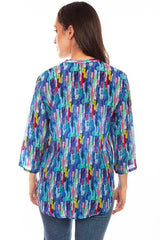 Scully Button Up Print Blouse - Scully Leather