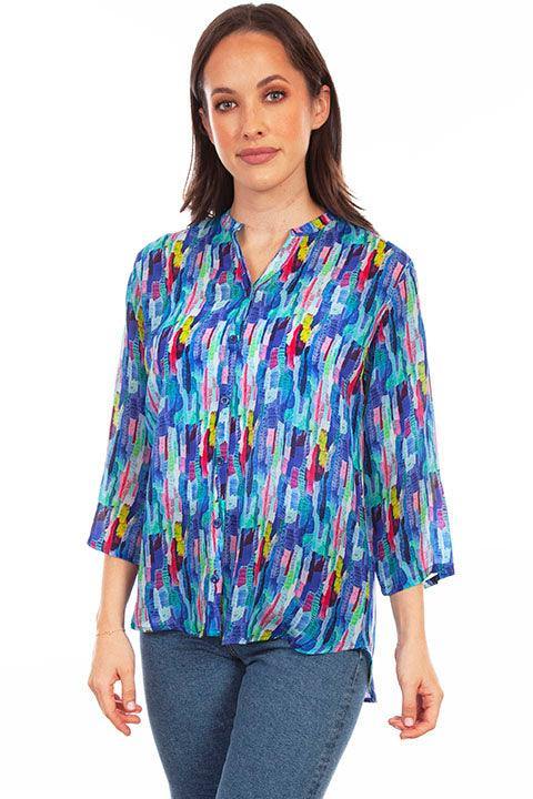 Scully Button Up Print Blouse - Scully Leather