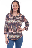 Scully Microfiber Print Reversible Top - Scully Leather