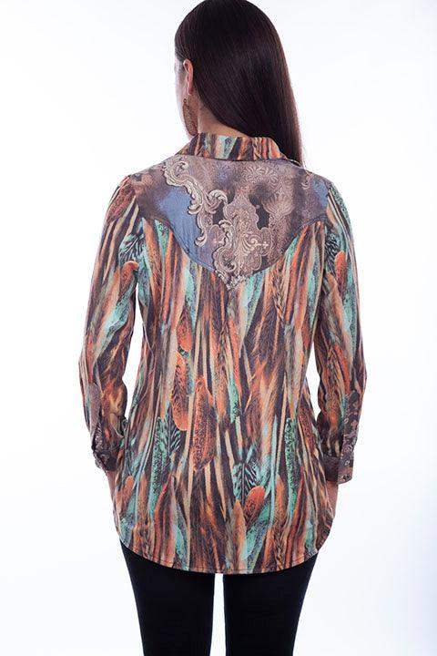 Scully Button Front Microfiber Print Blouse - Scully Leather - Flyclothing LLC
