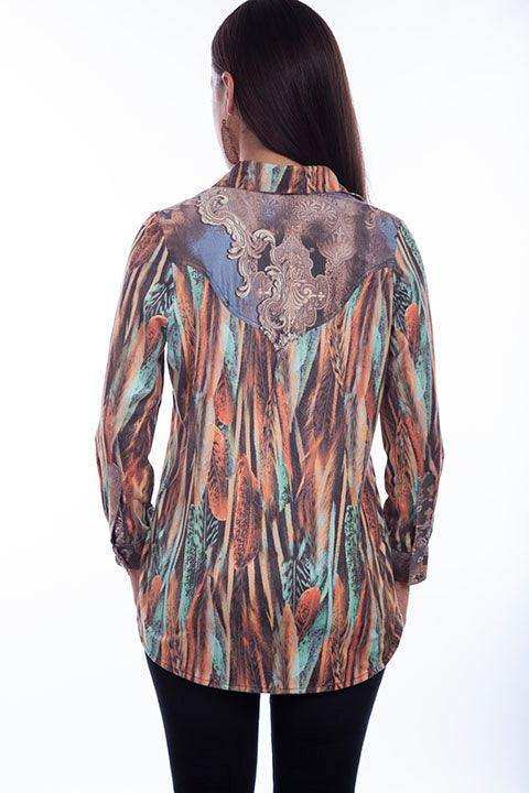 Scully Button Front Microfiber Print Blouse - Scully Leather - Flyclothing LLC