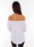 Scully Leather Honey Creek White Off Shoulder Blouse - Scully Leather - Flyclothing LLC