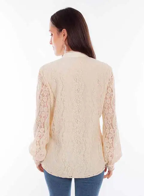 Scully Leather Honey Creek Ivory Lace Top - Scully Leather - Flyclothing LLC