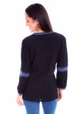 Scully Leather Black Embroidered Blouse - Scully Leather