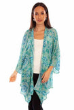 Scully Leather Honey Creek Aqua Print Kimono - Scully Leather - Flyclothing LLC