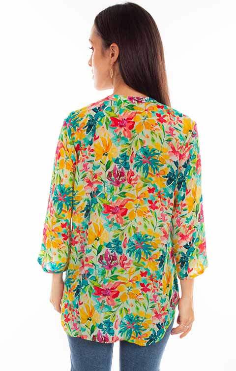 Scully Leather Honey Creek Tropical Tropical Print Button Up Blouse - Scully Leather - Flyclothing LLC