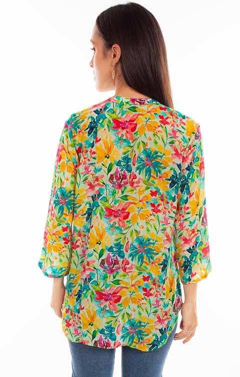 Scully Leather Honey Creek Tropical Tropical Print Button Up Blouse - Scully Leather - Flyclothing LLC