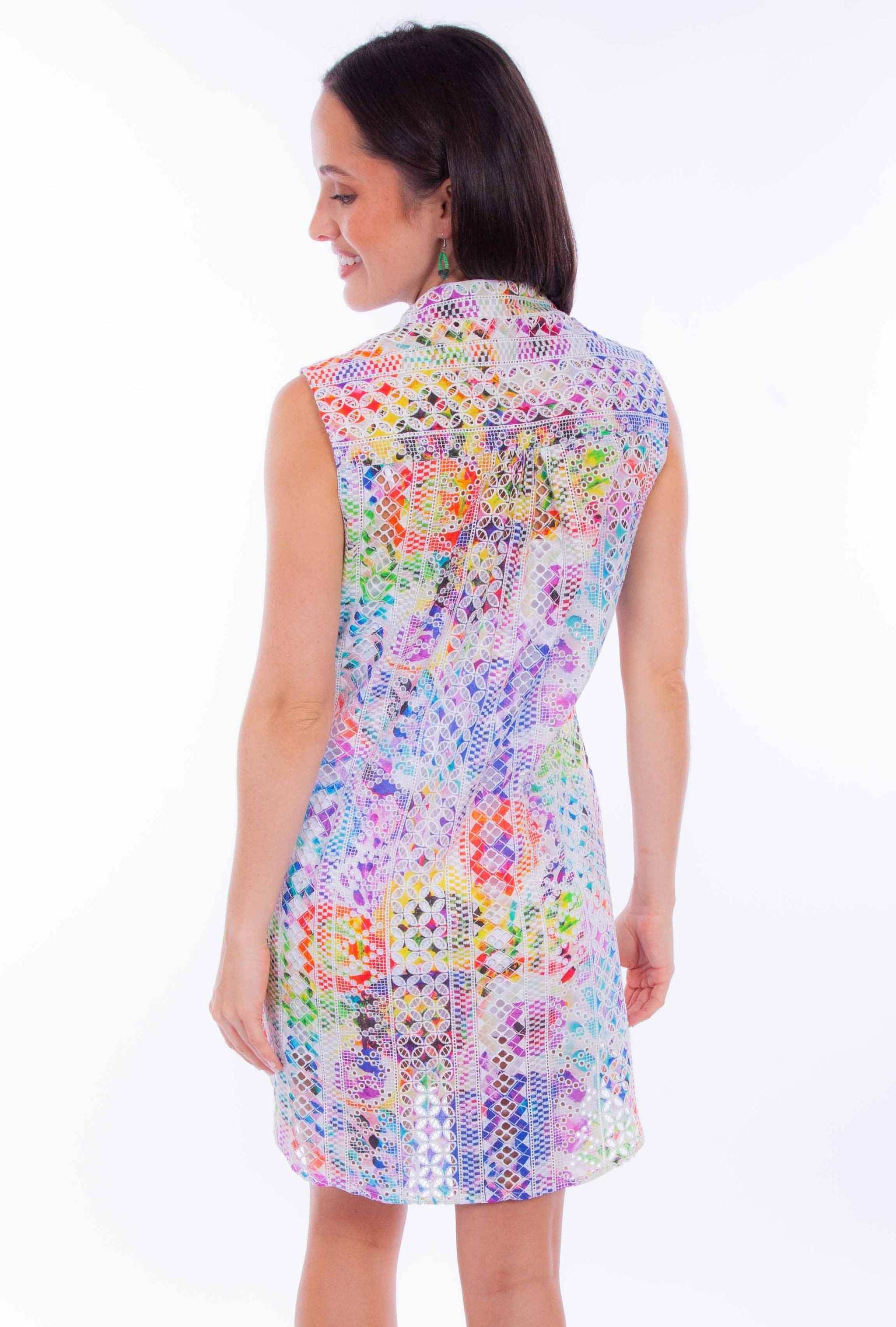 Scully Leather Colorful Eyelet Sleeveless Dress - Scully Leather - Flyclothing LLC