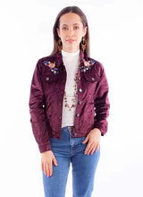 Scully Leather Honey Creek Burgundy Velvet Jacket With Embroidery - Scully Leather - Flyclothing LLC