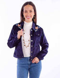 Scully Leather Honey Creek Navy Velvet Jacket With Embroidery - Scully Leather - Flyclothing LLC