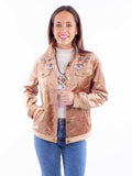 Scully Leather Honey Creek Tan Velvet Jacket With Embroidery - Scully Leather - Flyclothing LLC