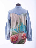 Scully Leather Honey Creek Denim Cactus Print Denim Top - Scully Leather - Flyclothing LLC