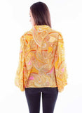 Scully Leather Honey Creek Gold Extreme Balloon Sleeeve Paisley Top - Scully Leather - Flyclothing LLC