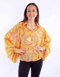 Scully Leather Honey Creek Gold Extreme Balloon Sleeeve Paisley Top - Scully Leather - Flyclothing LLC
