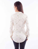 Scully Leather Honey Creek Ivory Snap Front Blouse W/Floral Print - Scully Leather