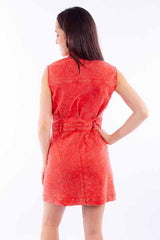 Scully Leather Honey Creek Red Sleeveless Denim Dress