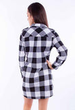 Scully Leather Honey Creek Black-White Buffalo Check Shirt-Dress - Scully Leather