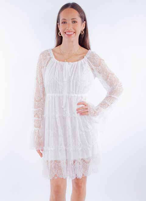 Scully Leather Honey Creek White Eyelash Lace Dress - Scully Leather - Flyclothing LLC