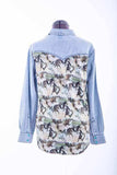 Scully Leather Honey Creek Denim Horse Print Denim Top - Scully Leather - Flyclothing LLC