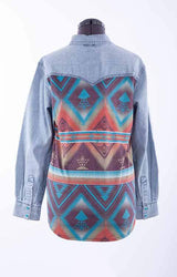 Scully Leather Honey Creek Denim Aztec Print Denim Top - Scully Leather - Flyclothing LLC