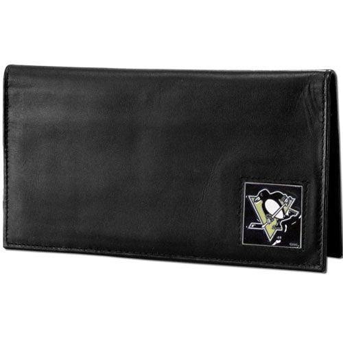 Pittsburgh Penguins® Deluxe Leather Checkbook Cover - Siskiyou Buckle