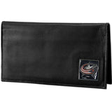 Columbus Blue Jackets® Deluxe Leather Checkbook Cover - Siskiyou Buckle
