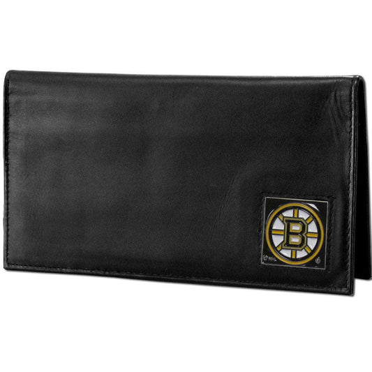 Boston Bruins® Deluxe Leather Checkbook Cover - Flyclothing LLC