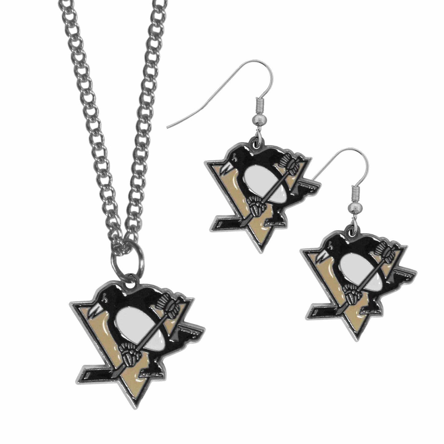 Pittsburgh Penguins® Dangle Earrings and Chain Necklace Set - Siskiyou Buckle - Flyclothing LLC