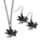 San Jose Sharks® Dangle Earrings and Chain Necklace Set - Siskiyou Buckle