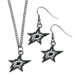 Dallas Stars™ Dangle Earrings and Chain Necklace Set - Flyclothing LLC