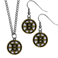 Boston Bruins® Dangle Earrings and Chain Necklace Set - Flyclothing LLC