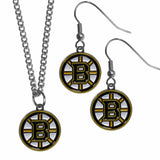 Boston Bruins® Dangle Earrings and Chain Necklace Set - Siskiyou Buckle - Flyclothing LLC