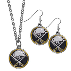 Buffalo Sabres® Dangle Earrings and Chain Necklace Set - Flyclothing LLC