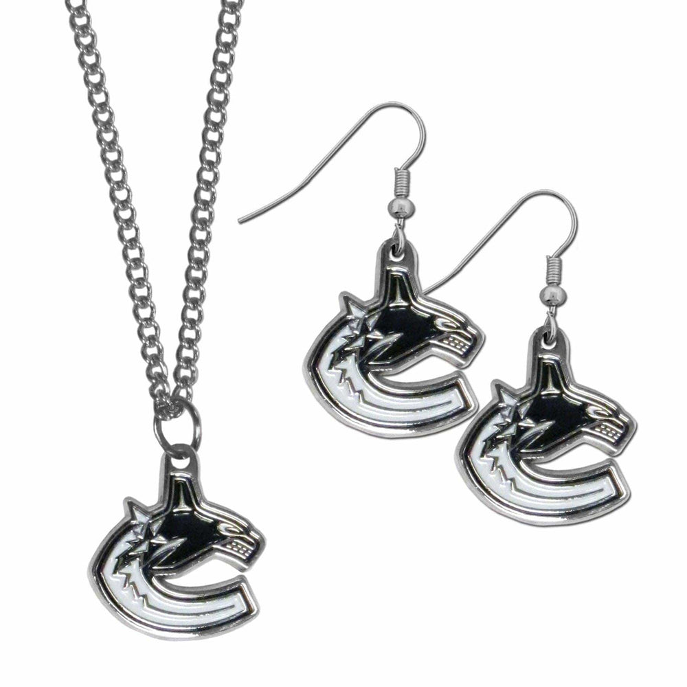 Vancouver Canucks® Dangle Earrings and Chain Necklace Set - Siskiyou Buckle