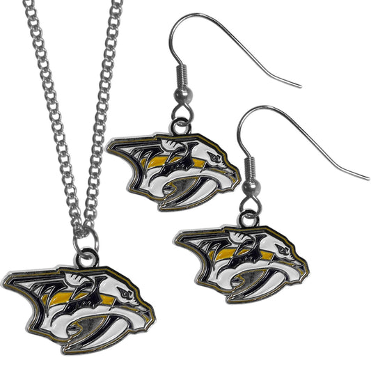 Nashville Predators® Dangle Earrings and Chain Necklace Set - Flyclothing LLC