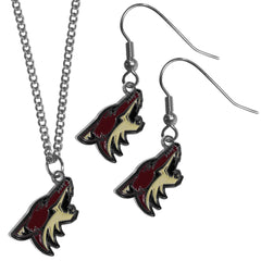 Arizona Coyotes® Dangle Earrings and Chain Necklace Set - Flyclothing LLC