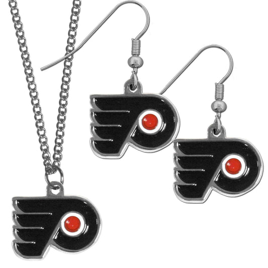 Philadelphia Flyers® Dangle Earrings and Chain Necklace Set - Siskiyou Buckle - Flyclothing LLC