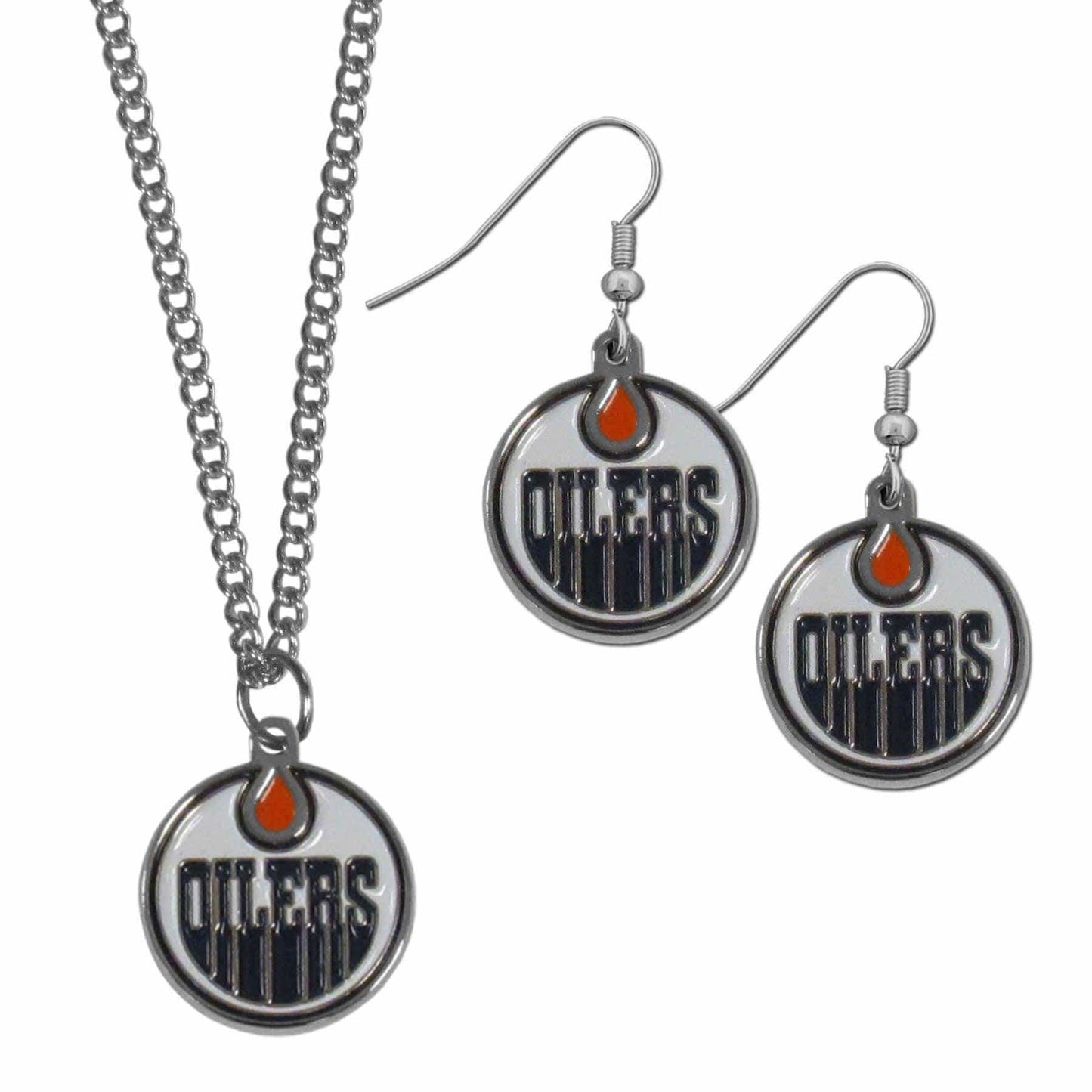 Edmonton Oilers® Dangle Earrings and Chain Necklace Set - Siskiyou Buckle - Flyclothing LLC