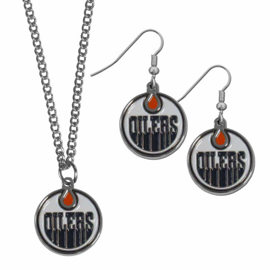 Edmonton Oilers® Dangle Earrings and Chain Necklace Set - Siskiyou Buckle - Flyclothing LLC