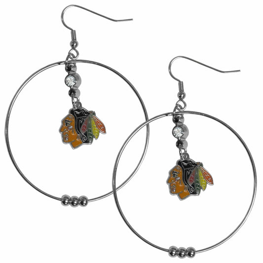 Chicago Blackhawks® 2 Inch Hoop Earrings - Siskiyou Buckle
