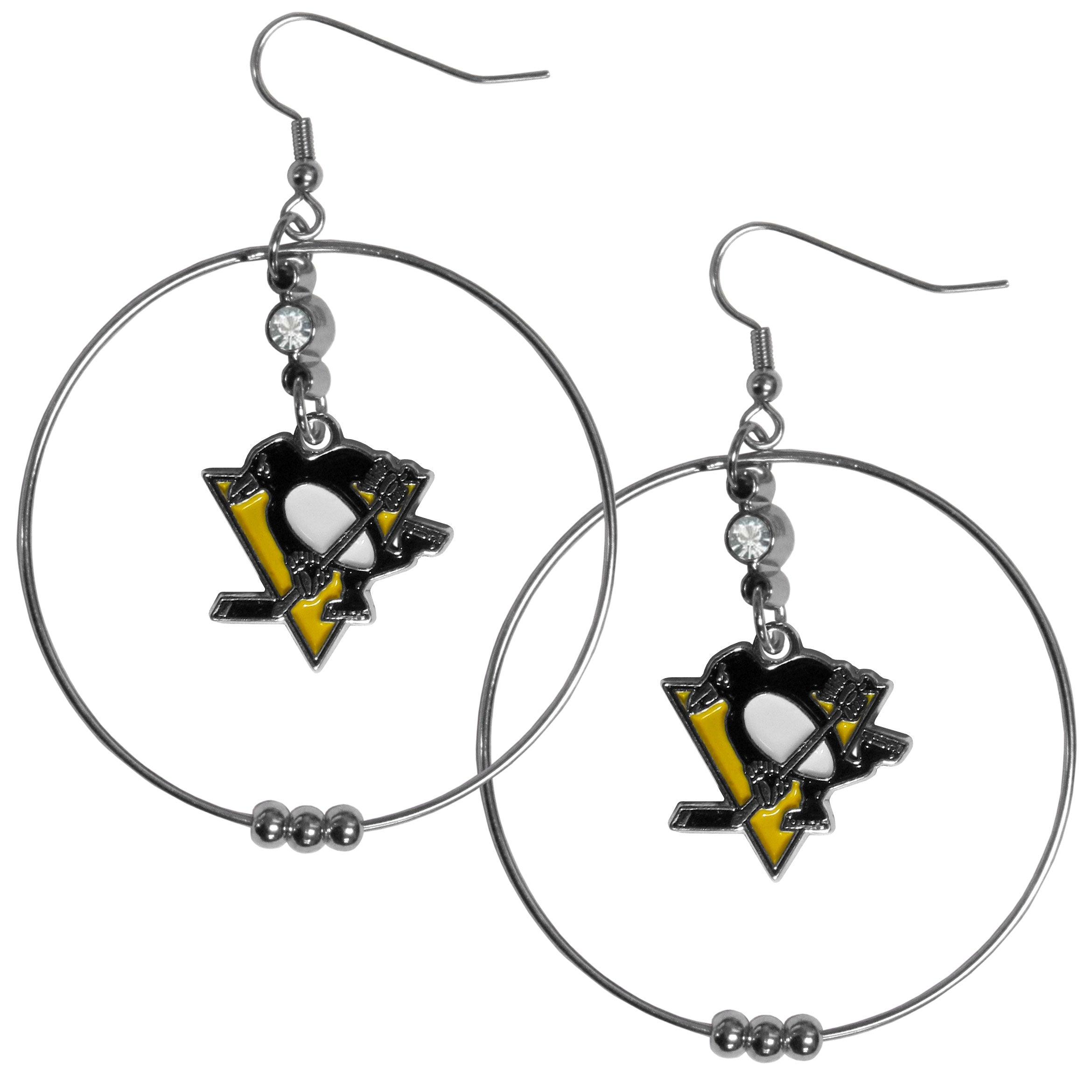 Pittsburgh Penguins® 2 Inch Hoop Earrings - Flyclothing LLC