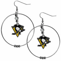 Pittsburgh Penguins® 2 Inch Hoop Earrings - Siskiyou Buckle