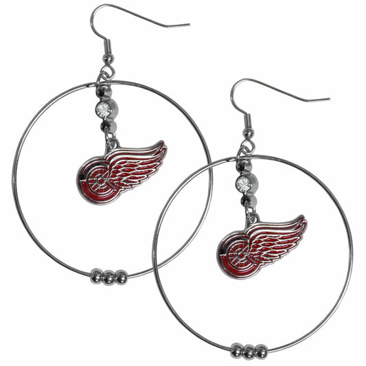 Detroit Red Wings® 2 Inch Hoop Earrings - Siskiyou Buckle