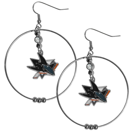 San Jose Sharks® 2 Inch Hoop Earrings - Flyclothing LLC
