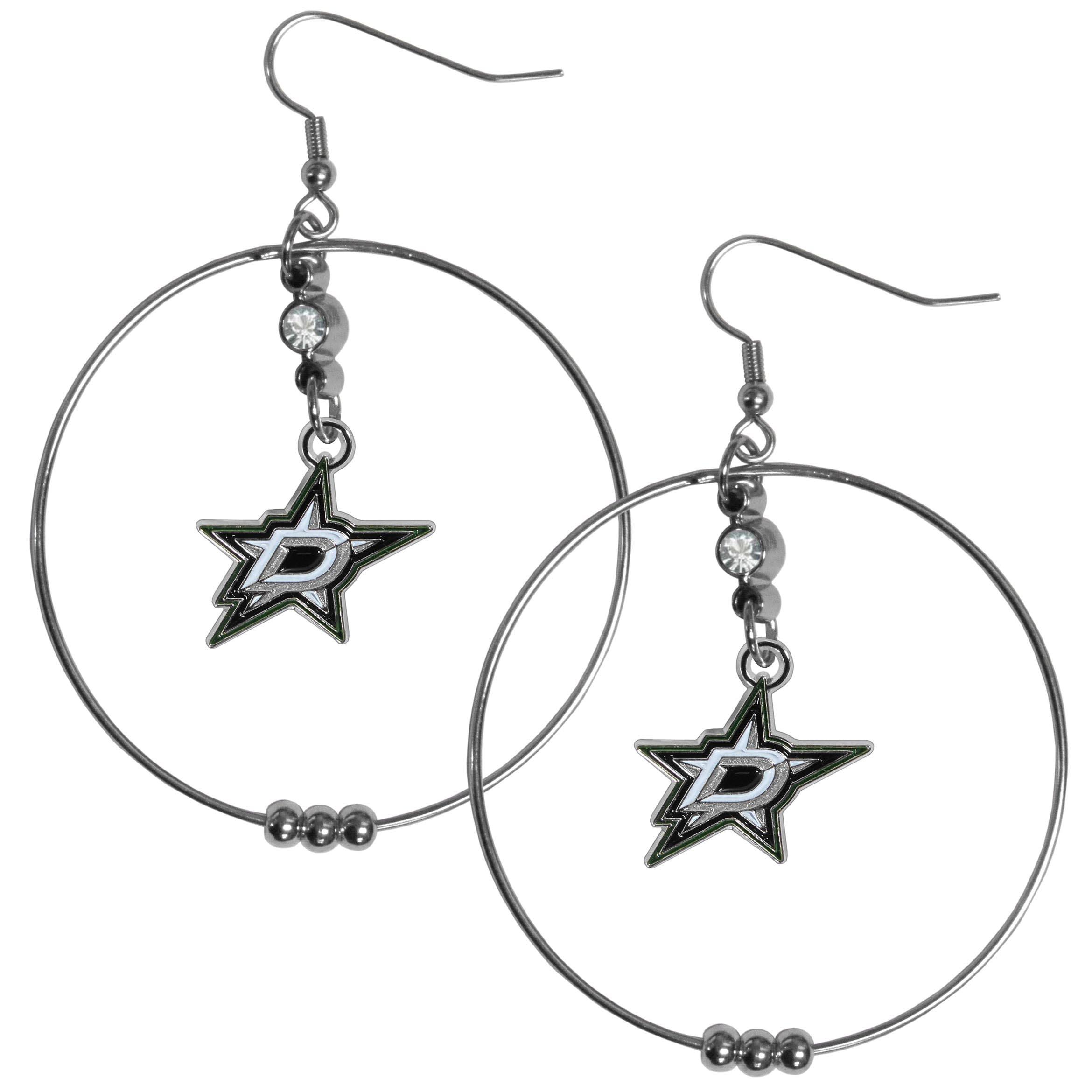 Dallas Stars™ 2 Inch Hoop Earrings - Flyclothing LLC