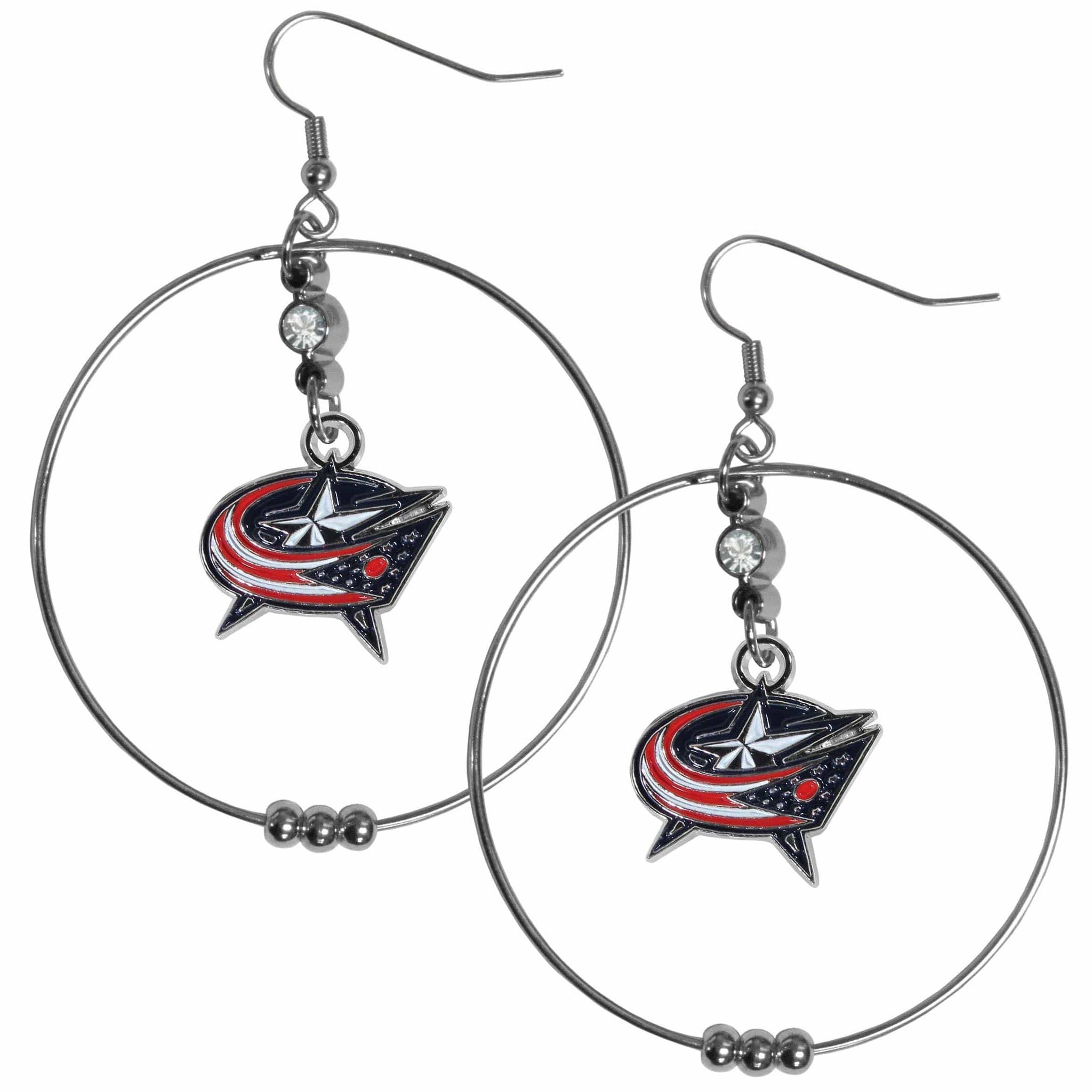Columbus Blue Jackets® 2 Inch Hoop Earrings - Siskiyou Buckle - Flyclothing LLC
