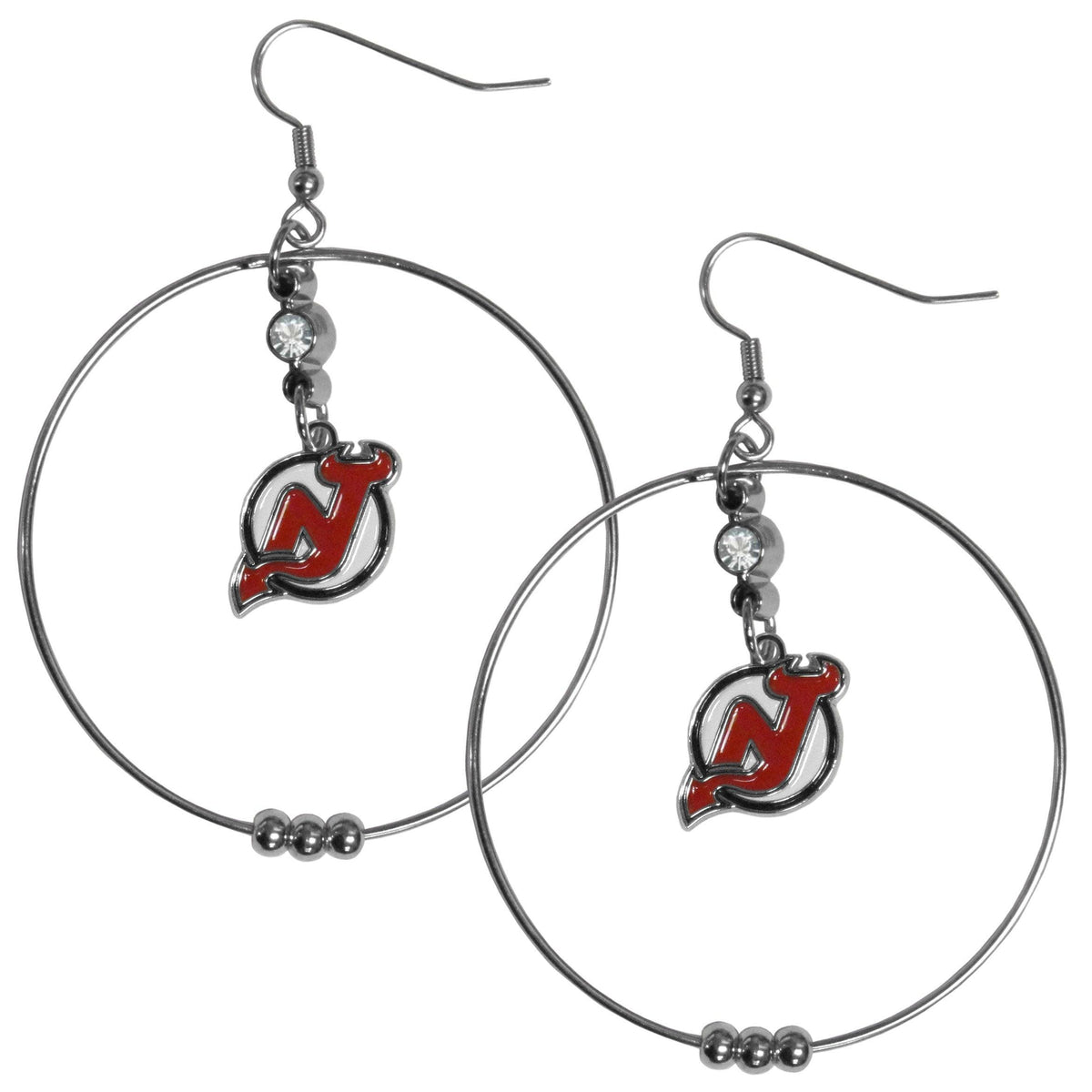 New Jersey Devils® 2 Inch Hoop Earrings - Flyclothing LLC