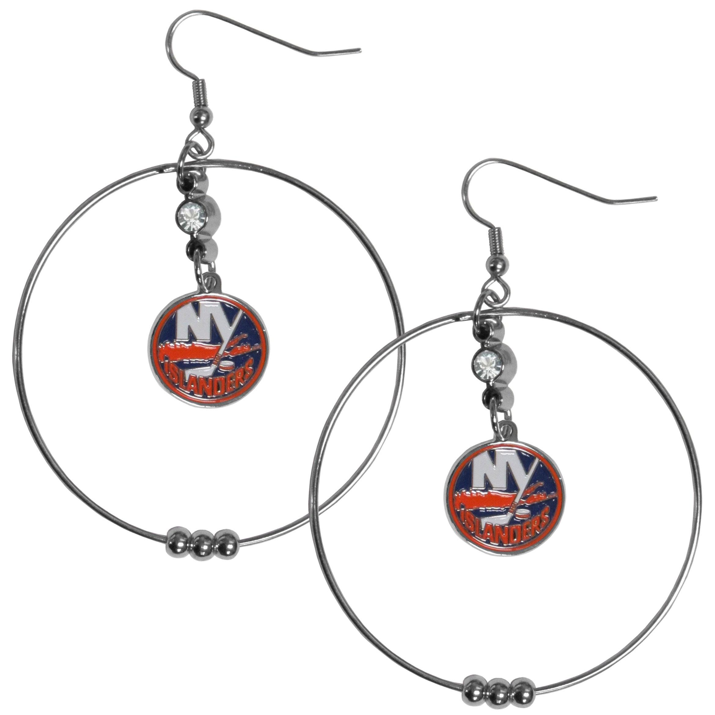 New York Islanders® 2 Inch Hoop Earrings - Flyclothing LLC