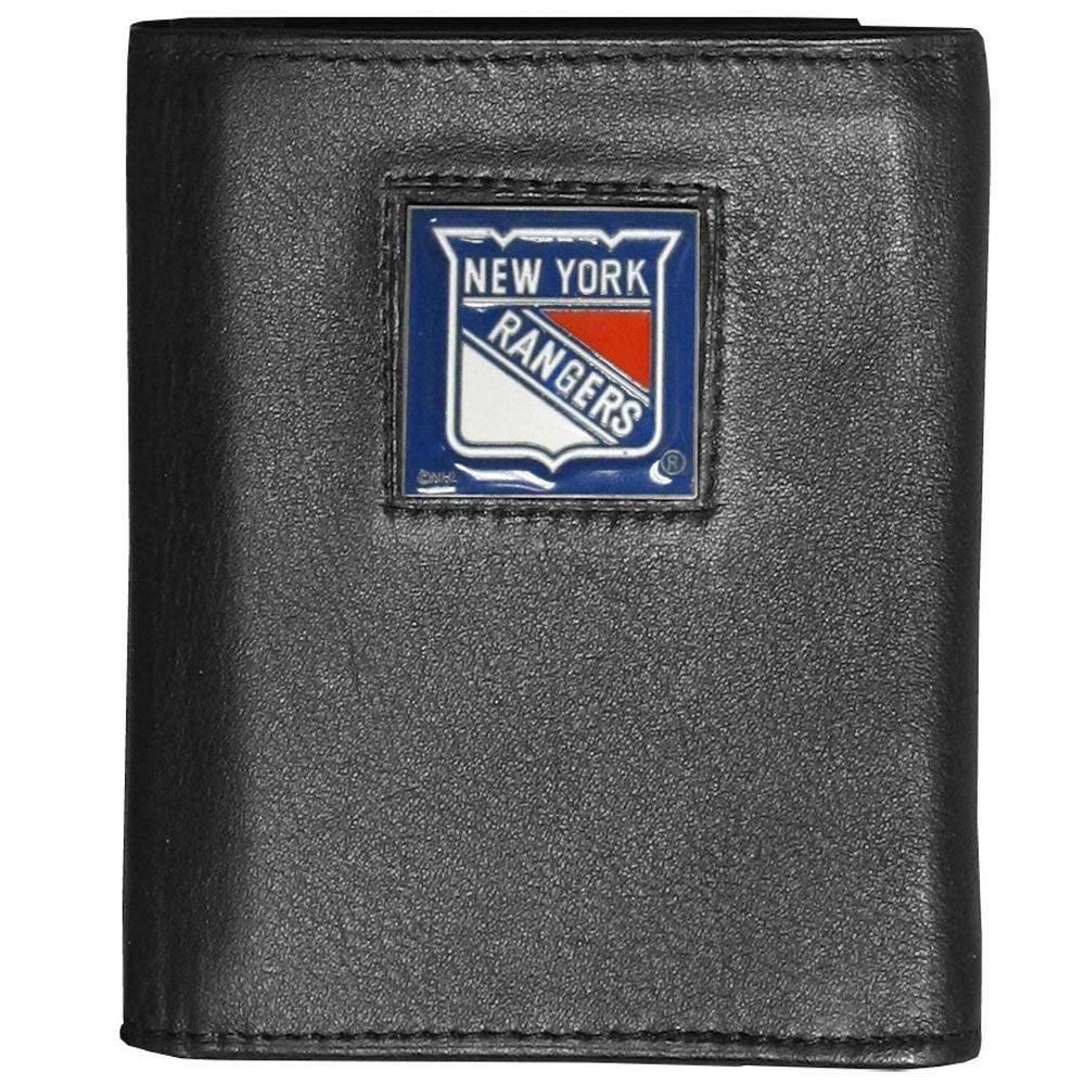 New York Rangers® Deluxe Leather Tri-fold Wallet Packaged in Gift Box - Siskiyou Buckle