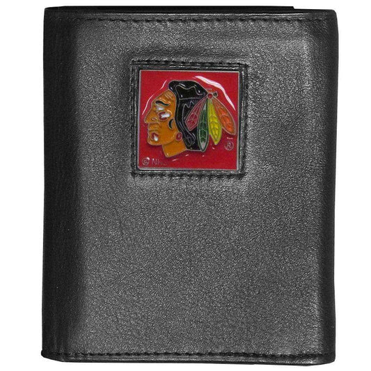 Chicago Blackhawks® Deluxe Leather Tri-fold Wallet - Siskiyou Buckle - Flyclothing LLC
